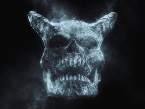 Demon skull made out of smoke photo