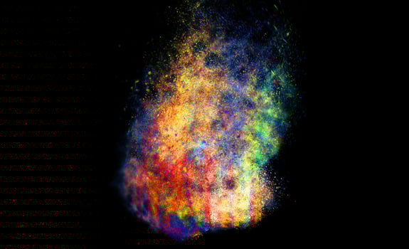 Multicolored particles explosion VFX photo