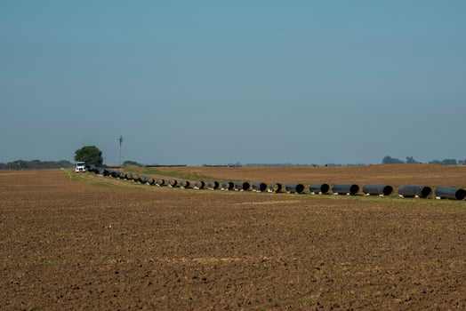 Gas pipeline construction, La Pampa province , Patagonia, Argentina. photo