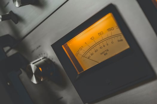 Vintage sound equipment, vintage color photo