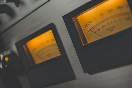 Vintage sound equipment, vintage color photo