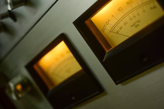 Vintage sound equipment, vintage color photo