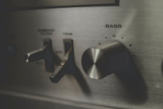 Vintage sound equipment, vintage color photo