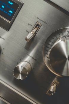 Vintage sound equipment, vintage color photo