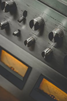 Vintage sound equipment, vintage color photo