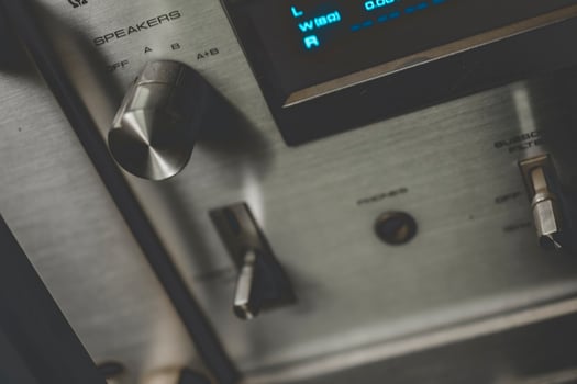 Vintage sound equipment, vintage color photo