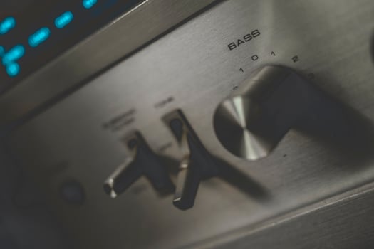 Vintage sound equipment, vintage color photo