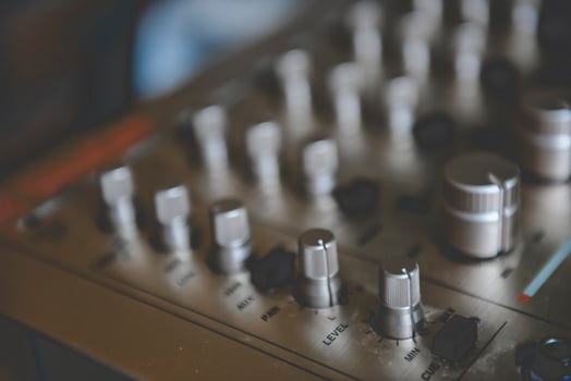 Vintage sound equipment, vintage color photo