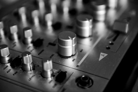 Vintage sound equipment, vintage color photo