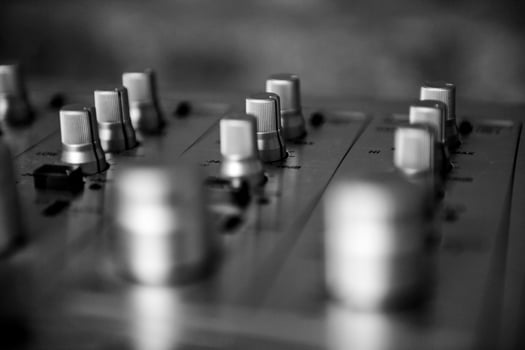 Vintage sound equipment, vintage color photo