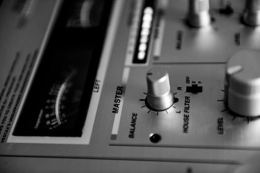 Vintage sound equipment, vintage color photo