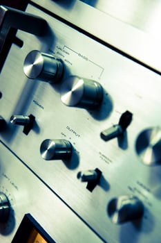 Vintage sound equipment, vintage color photo