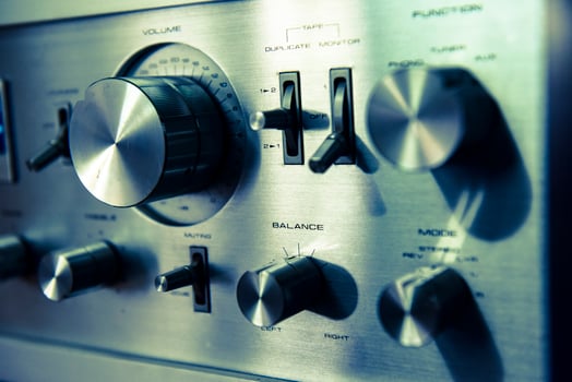 Vintage sound equipment, vintage color photo