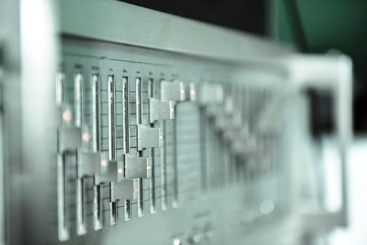 Vintage sound equipment, vintage color photo