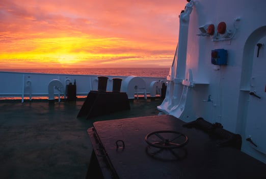 Expedition ship, cruise in Antarctic landscape, Paulet island, near the Antarctic Peninsula photo