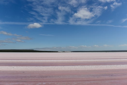 Salty lagoon prepared to extract raw salt, mining industry in Argentina photo