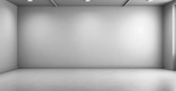 Large spacious photo studio, gray studio for design and advertising - image