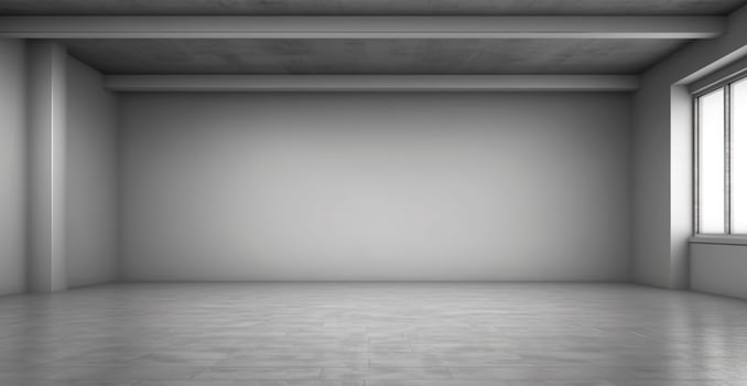 Large spacious photo studio, gray studio for design and advertising - image