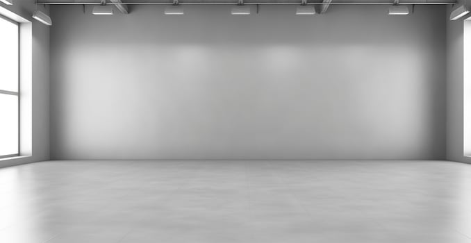 Large spacious photo studio, gray studio for design and advertising - image