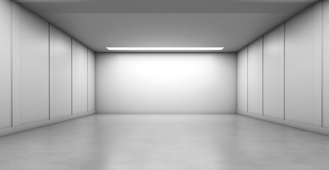 Large spacious photo studio, gray studio for design and advertising - image