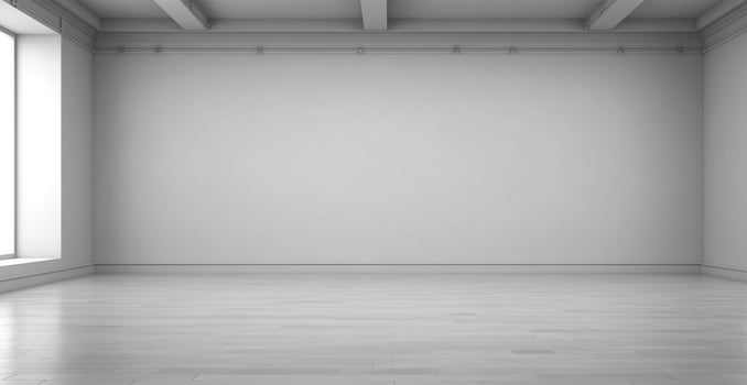 Large spacious photo studio, gray studio for design and advertising - image