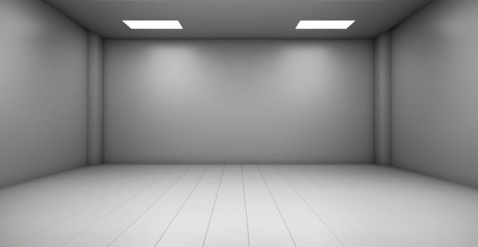 Large spacious photo studio, gray studio for design and advertising - image