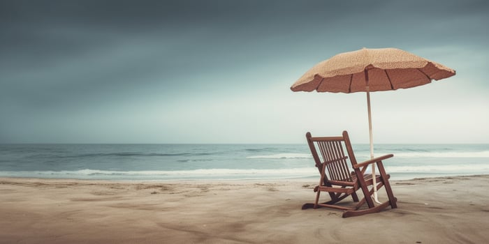 White sand beach and sea blurred background, AI Generateand photo