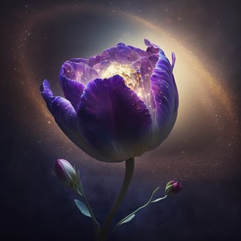 awesome tulip in the space design illustration photo