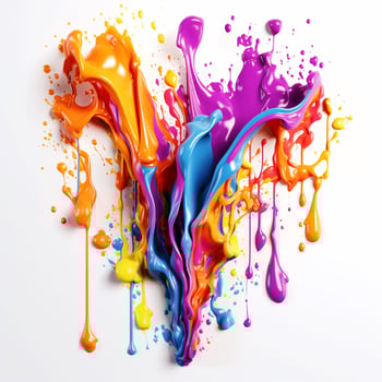 abstract background of a rainbow coloured paint splash with drips - photo