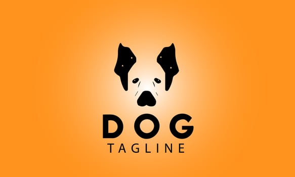 Simple Silhouette Dog head logo design photo
