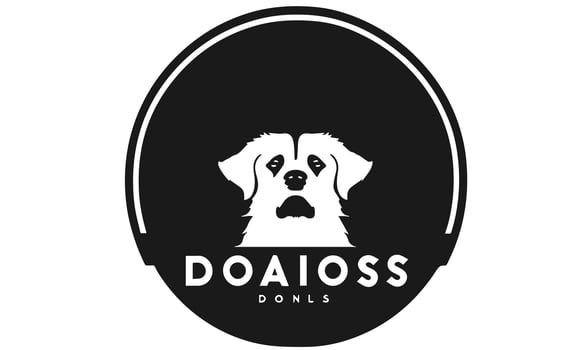Badge dog logo design illustration photo