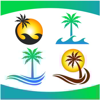 Palm Tree Wave Logo Bundle photo