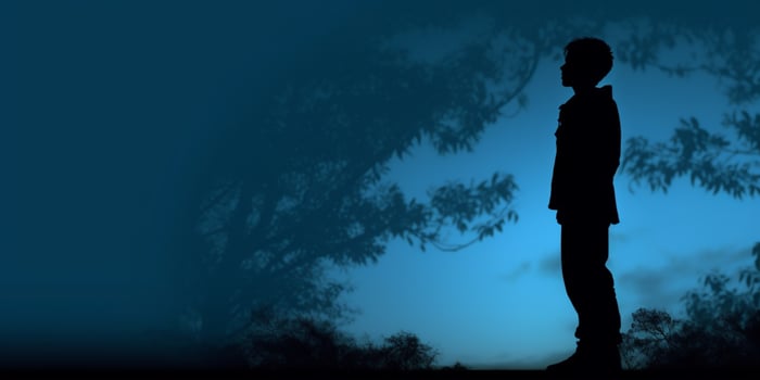 Mental health a parent silhouette blurred background, photo