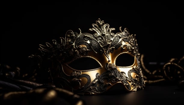 Luxurious gold costume and mask for Mardi Gras generated by AI photo