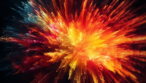 Glowing abstract backdrop exploding with vibrant colors generated by AI photo