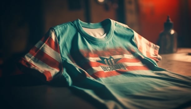 Casual clothing and patriotism unite in celebration generated by AI photo