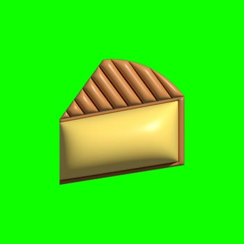 A 3D Cheese assets with a greenscreen background photo