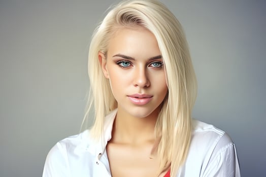 A woman with a white shirt photo