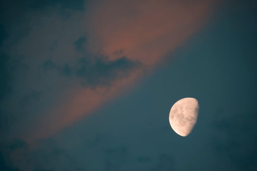 Sunset moon view photo
