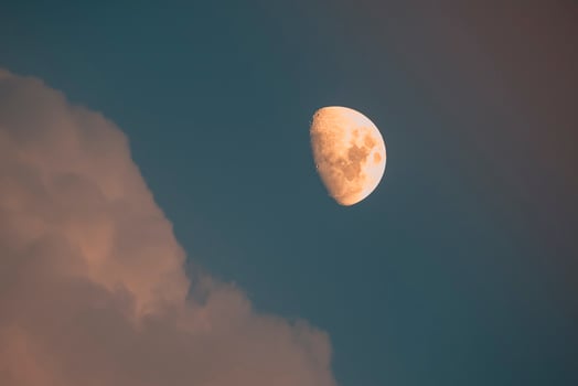 Sunset moon view photo