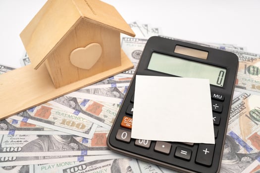 Wooden Home Models. Check the quality in the home. Concept of buying a new home. Property investment and house mortgage financial real estate concept. with copy space for text. photo