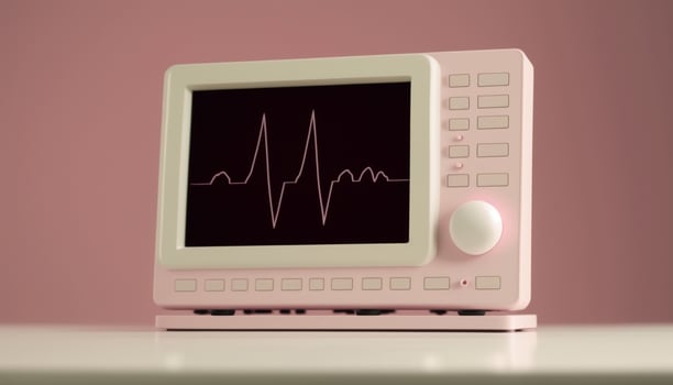 Heart monitor measuring vital signs, medical technology. . photo