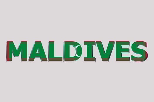 3D Flag of Maldives on a text background. photo