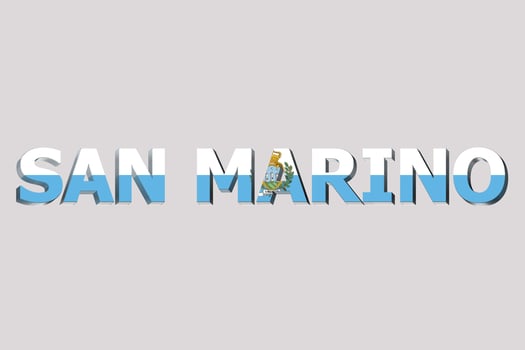 3D Flag of San Marino on a text background. photo