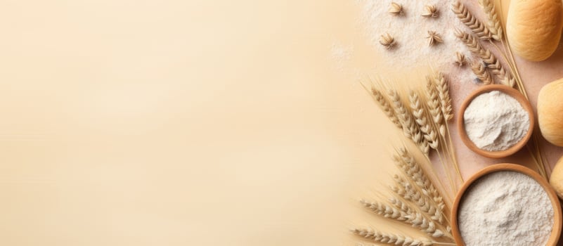 A table topped with different types of bread created with technology photo