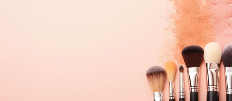 A group of makeup brushes sitting next to each other created with technology photo