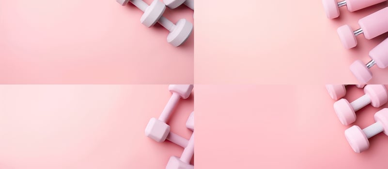 A series of photos of pink and white objects created with technology
