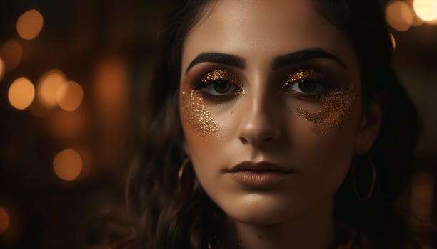 Beautiful young woman exudes elegance and sensuality generated by AI photo