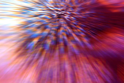 Optical lens effect with iridescent pink rays and iridescence. photo