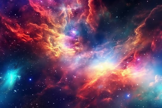 HD Wallpaper of colorful space stars galaxy nebula 3D rendering photo